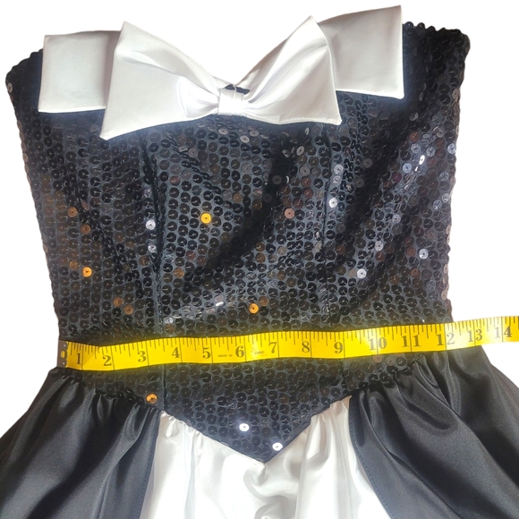 Nadine Vtg 80s Couture Dress Evening Gown Prom Corset Boned Winged Skirt Sequins - Picture 16 of 16